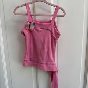 Little Lindsey 3T Girls Pink Butterfly Side Tie Sleeveless Blouse Top